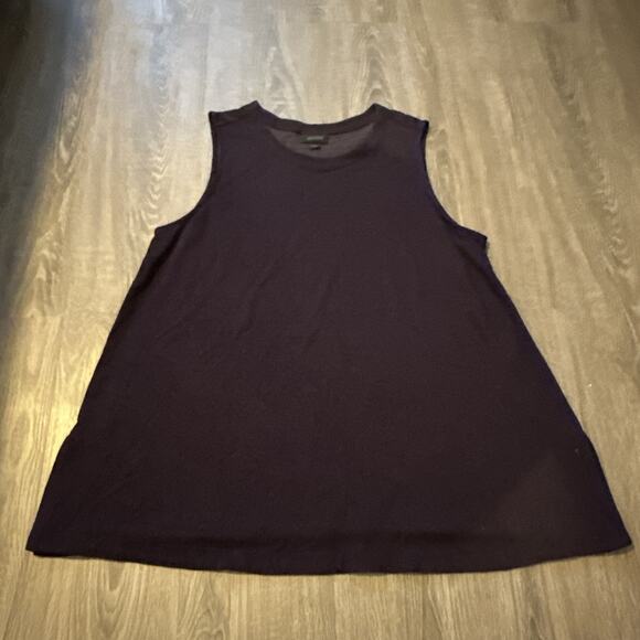 J.Jill Tops - J. JILL Sleeveless Tank Top Tee Purple Houndstooth Rayon Polyester Slits XL